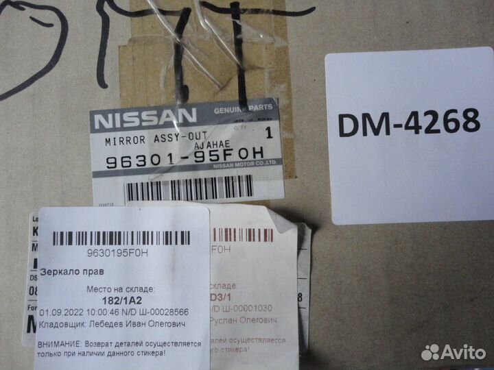 Зеркало правое Nissan Almera Classic