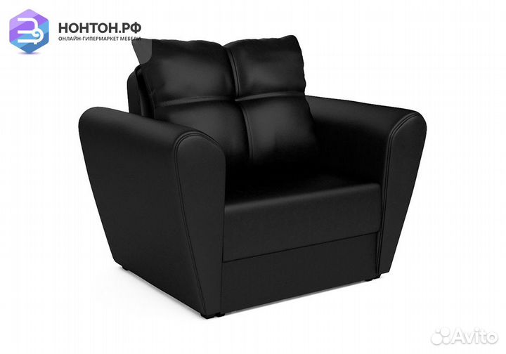 Кресло выкатное Квартет экокожа черная
