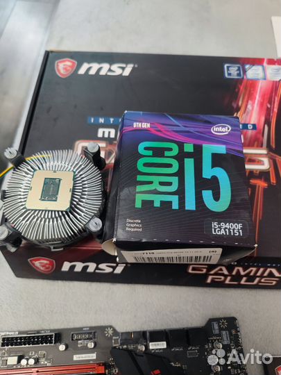 Материнская плата msi z390 gaming plus, i5 9400f