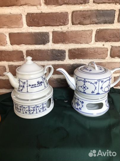 Чайник с подогревом синий лук, индийский узор