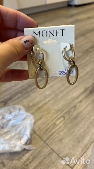 Monet, винтаж, серьги овал