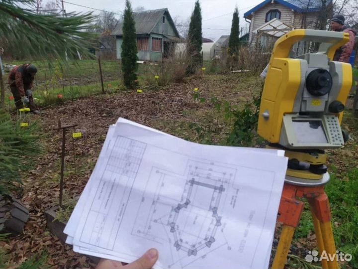 Вынос границ, геодезист, топографический план