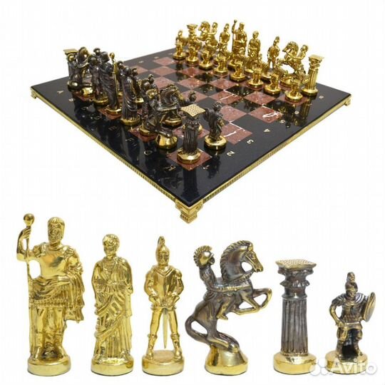 Шахматы «Римские» из креноида, долерита и бронзы