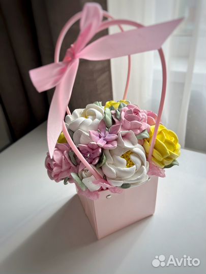 Цветы из зефира, зефирный букет, зефир