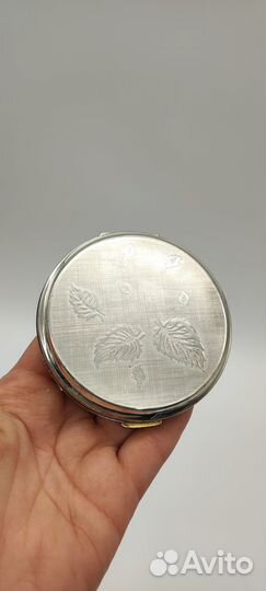 Пудренница карманное зеркало серебрение сер. XX в
