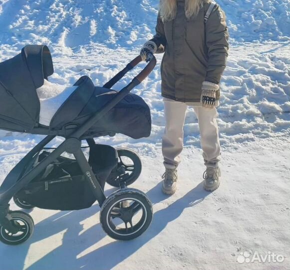 Коляска kinderkraft 2в1 + автолюлька с адаптерами