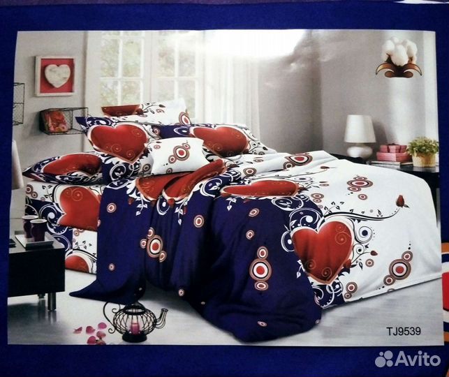 Постельное белье евро размер темно синий цвет
