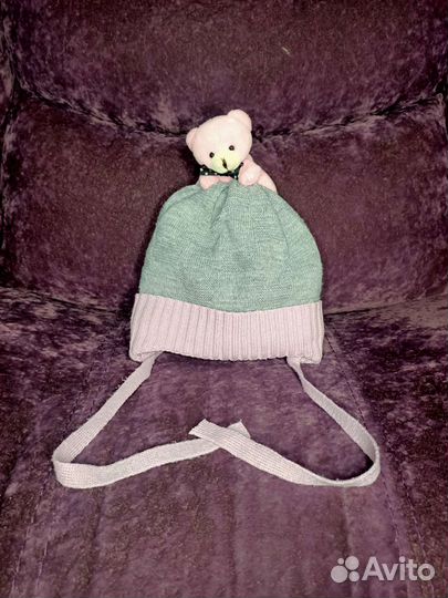 Шикарная зимняя шапка для девочки 44-46