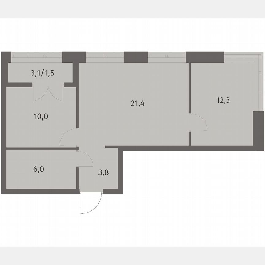 2-к. квартира, 55,2 м², 7/11 эт.