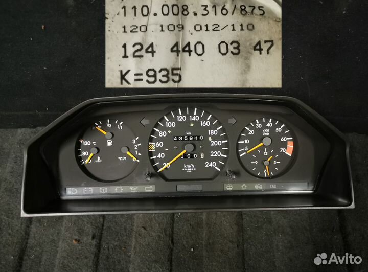 Панель приборов Mercedes W124 Е220 и E200. МКПП