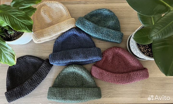 Шапка бини, рыбацкая шапка, докер (ручная работа)