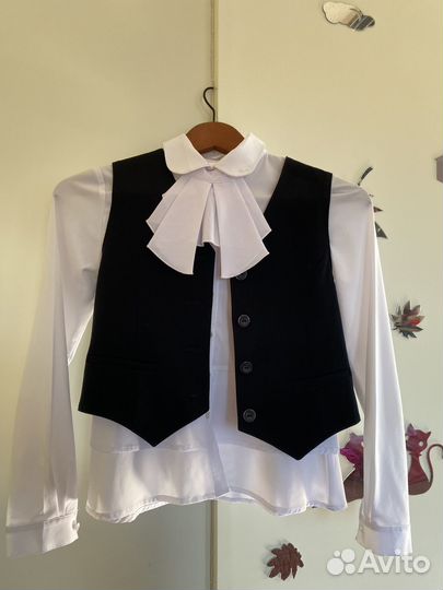 Жилет + юбочка темно-синий