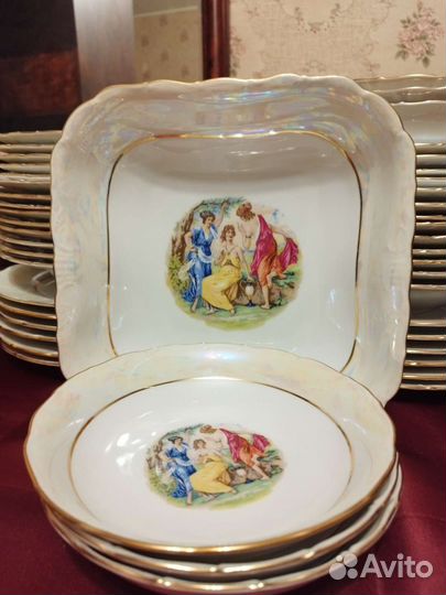 Квадратный салатник Мадонна Чехия 24см