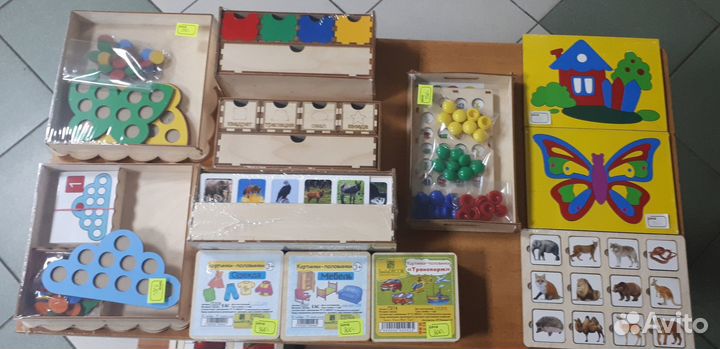 Деревянные игрушки, пазлы, вкладыши, мозаики