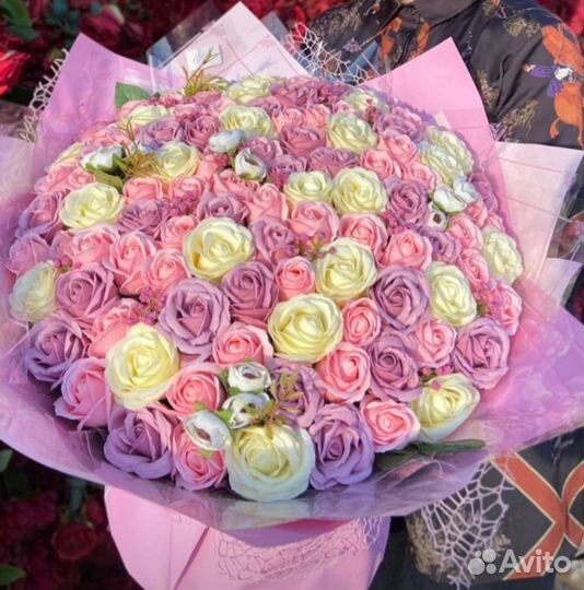 Букеты из мыльных роз