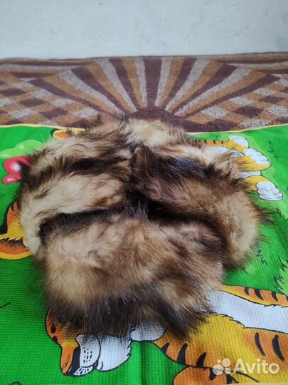 Шапка мужская ушанка из натурального меха собаки