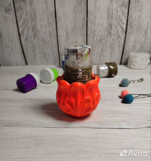 Подставка для бижутерии. Оранжевый неоновый