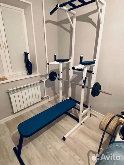 Напольный турник со скамьей 3 в 1