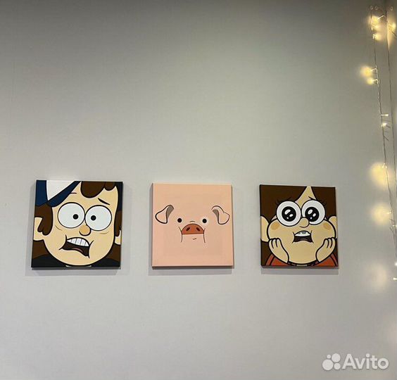 Наборы из 3 картин на холсте, новые