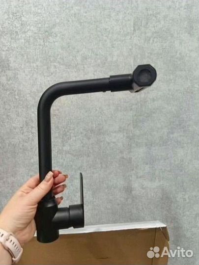 Смеситель для кухни черный новый