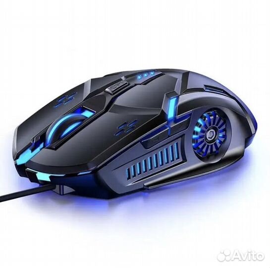 Игровая бесшумная мышь с подсветкой проводная