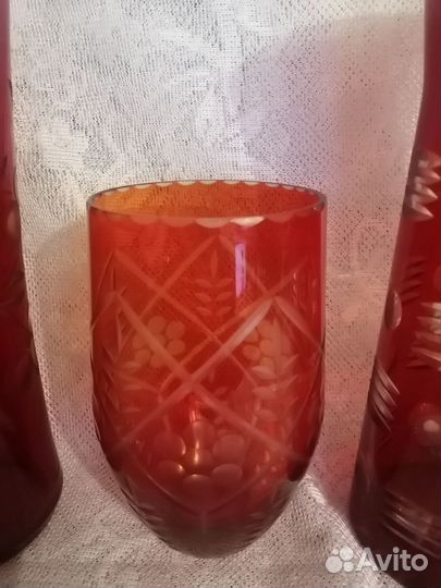 Вазы цветной хрусталь, стекло СССР (цена за все )