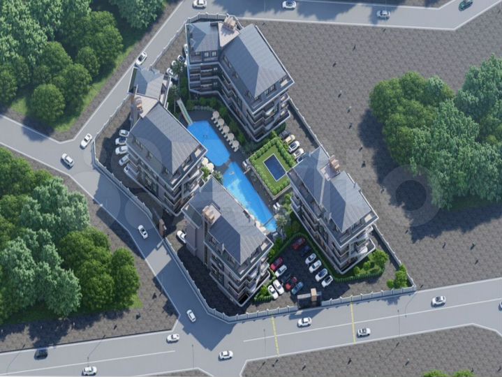 2-к. квартира, 53 м² (Турция)