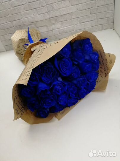 Букет 25 синих роз