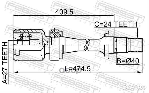 Шрус внутренний правый 27x40x24 0111ACV30RH Febest