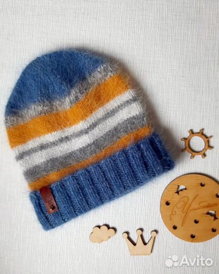 Шапка женская вязаная из пуха норки