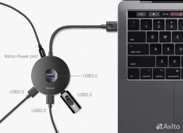 Baseus USB 3.0 или type-c HUB оригинальный Mac Win