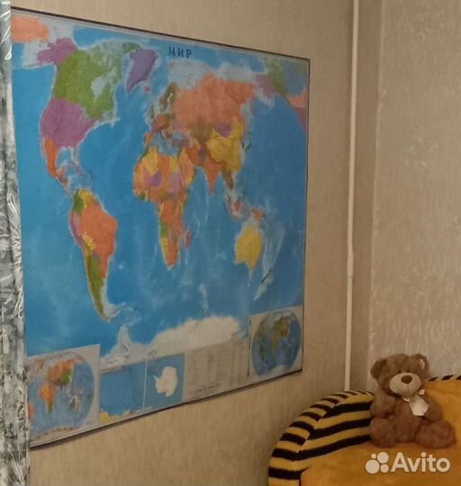 Карта мира политич 2016г в 115х155 бумага ламинир