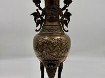 Антикварная бронза ваза Япония 43см нXX