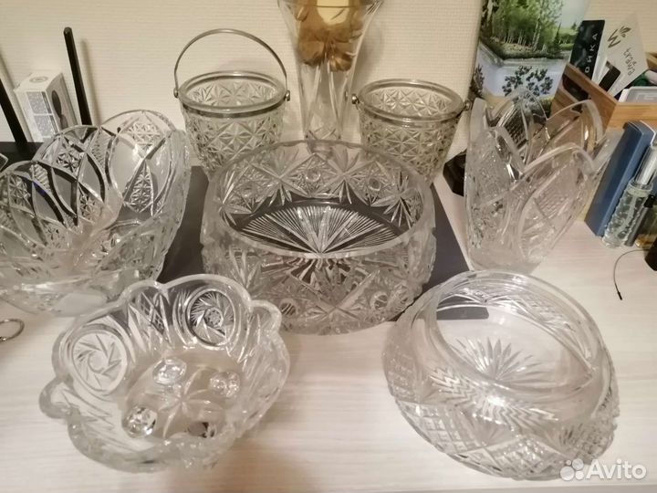 Вазы, салатники, блюда кобальт большие