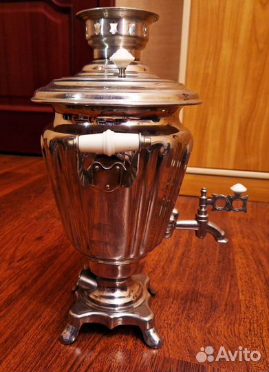 Самовар тульский Тюльпан 3л СССР 1971 цвет серебро