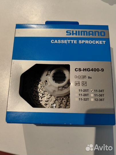 Shimano CS HG-400, 11-34T, кассета 9 скоростей