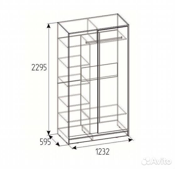 Шкаф купе 1200 с зеркалом Дуб Сонома