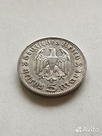 Монета Германия 5 марок(серебро)
