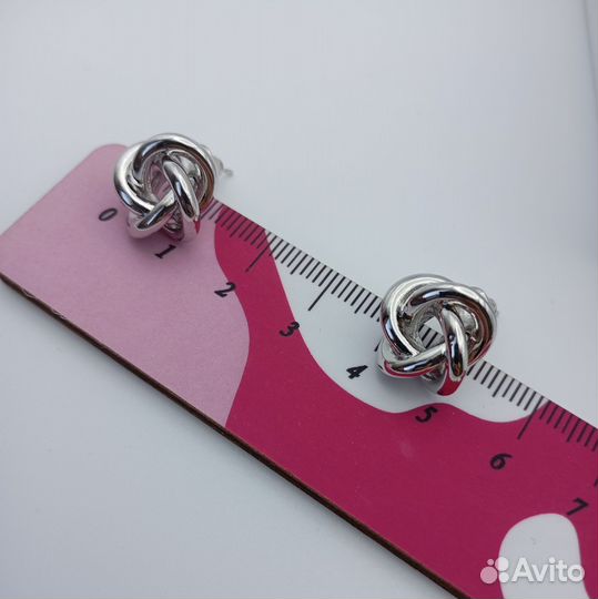 Серьги пусеты узелки Celine с узлами