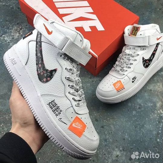 Nike air force 1 mid high just do IT белые