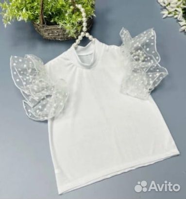 Блузка детская белая школьная 122 - 152 размеры