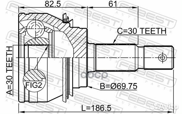 Шрус наружный 30x72.5x30 0110-GRJ150 Febest