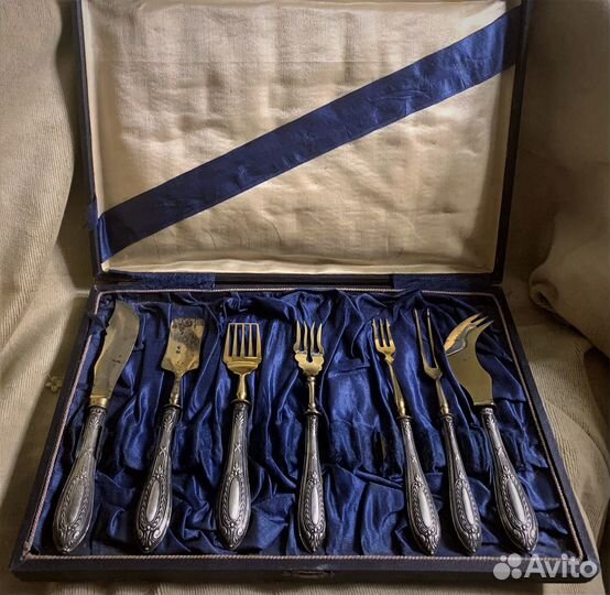 Сервировочный набор антикварный серебряный