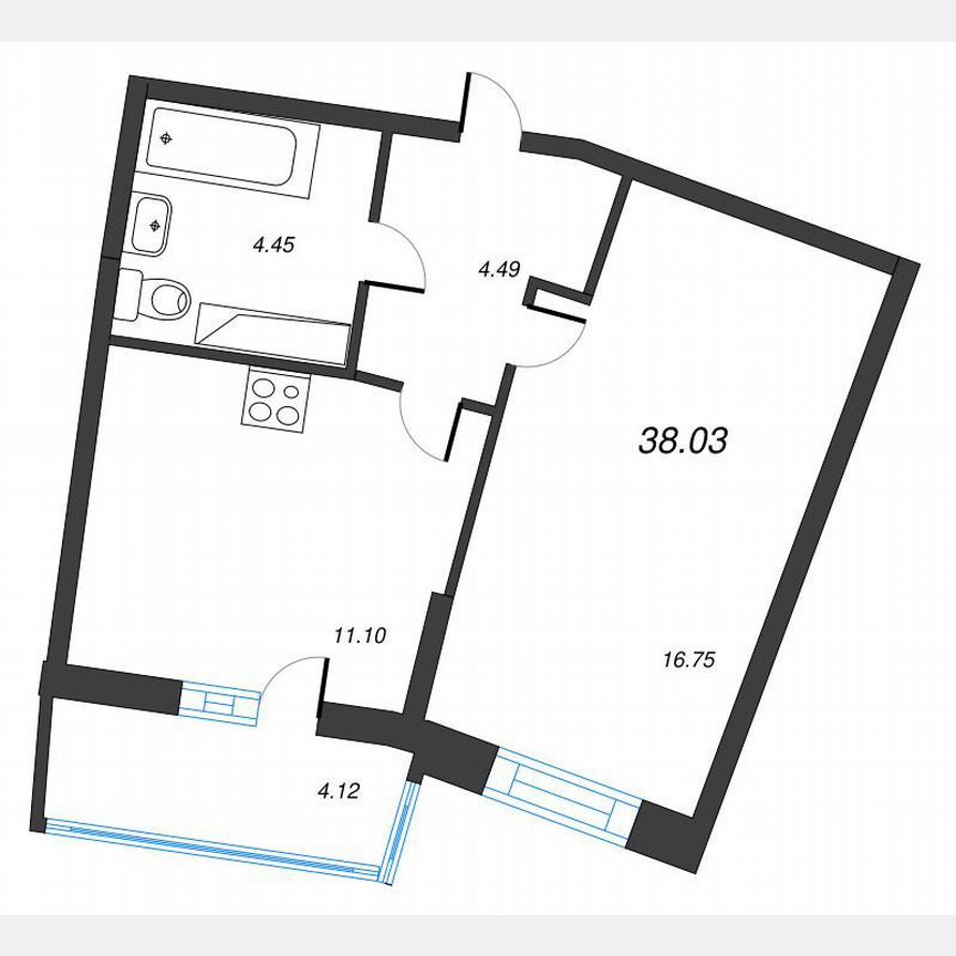 1-к. квартира, 40,9 м², 19/22 эт.
