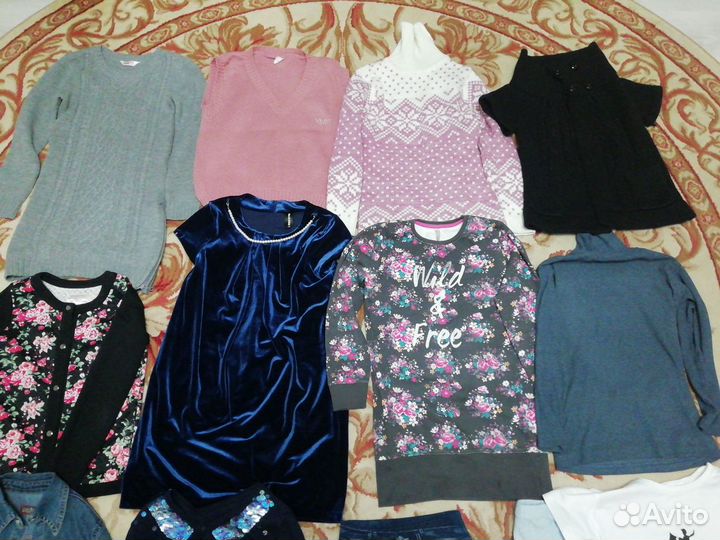 Большой пакет с вещами на рост 140 см