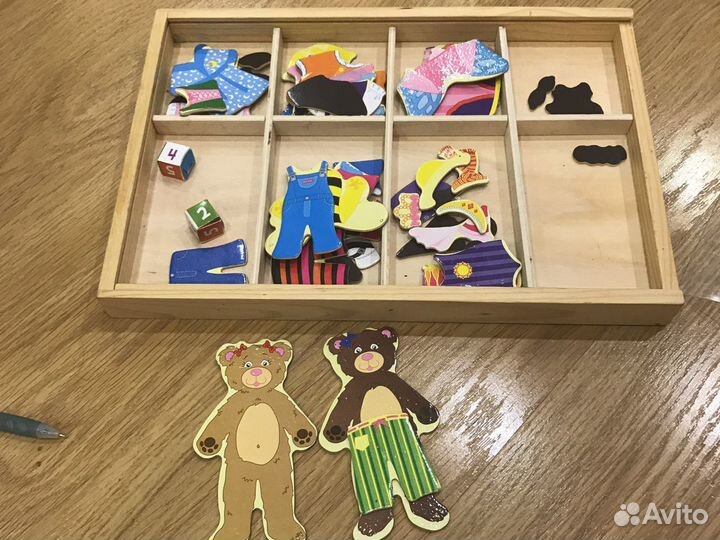 Игра одень мишек магнитная