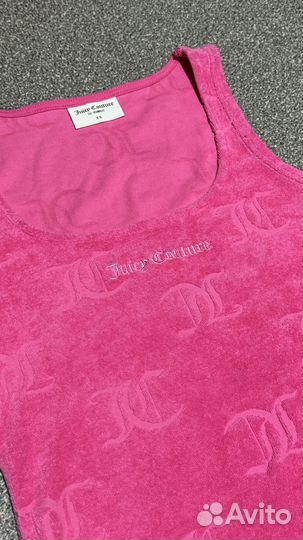 Розовое велюровое платье XS