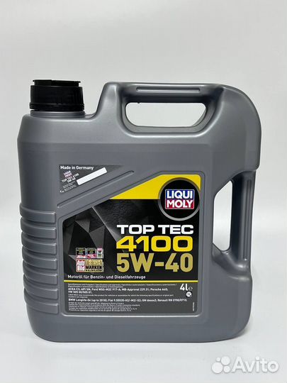 Моторное масло liqui moly TOP TEC 4100 5W40 4L