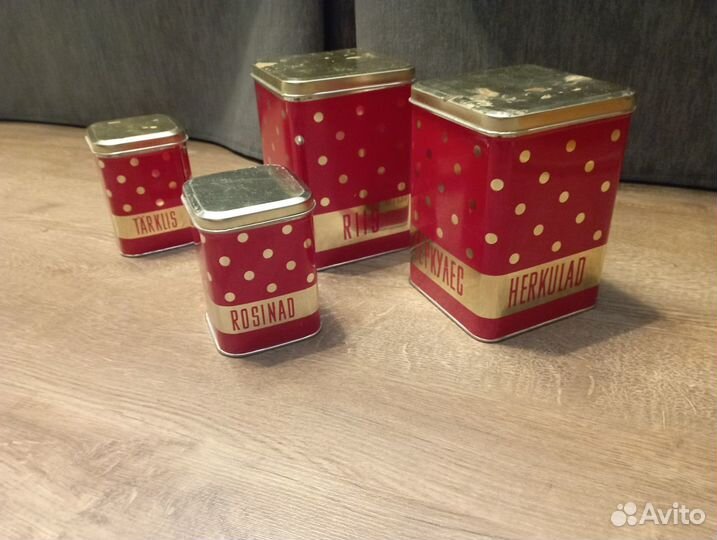 4 банки для сыпучих продуктов. Винтаж, СССР