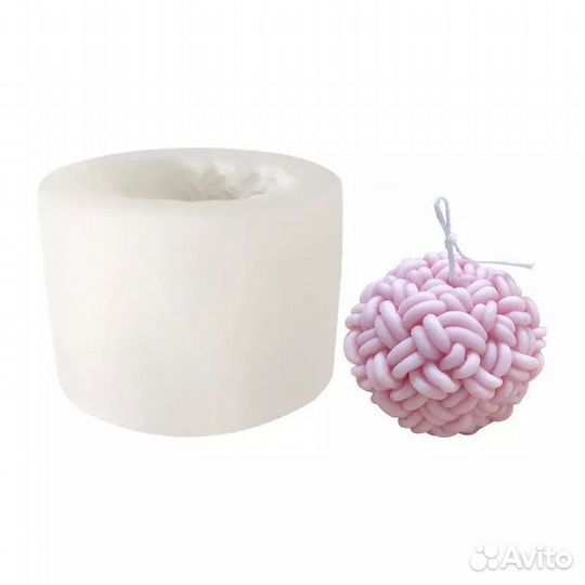 Силиконовая форма для свечей Шар клубок №1